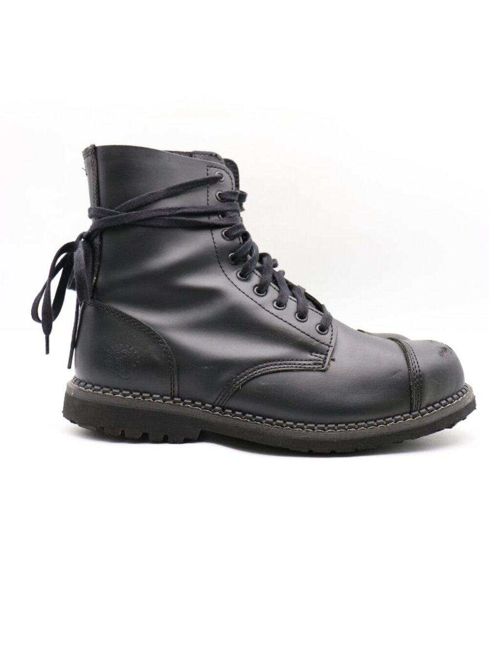 Grinders Boots Men's UK 12 / US 13 Black Leather Boots 10 Eye Steel Toe Military